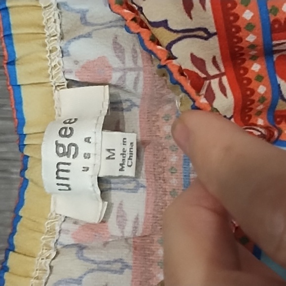 Umgee Top Blouse Floral Butterflies Trumpet Sleeves Off Shoulder Size M … - Picture 3 of 7